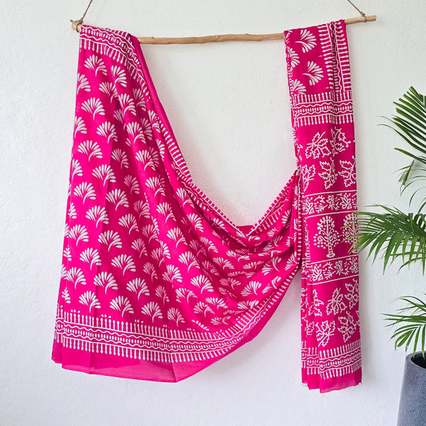 VEERA- Pure Cotton Pink With  Design Motif Saree