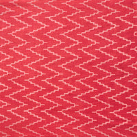 Pure Cotton Dabu Radical Red And Off White Zig-Zag Hand Block Print Fabric