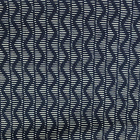 Pure Cotton Navy Blue With Design Stripes  Screen Print Fabric