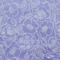 Pure Cotton Periwinkle With Flower Jaal Screen Print Fabric