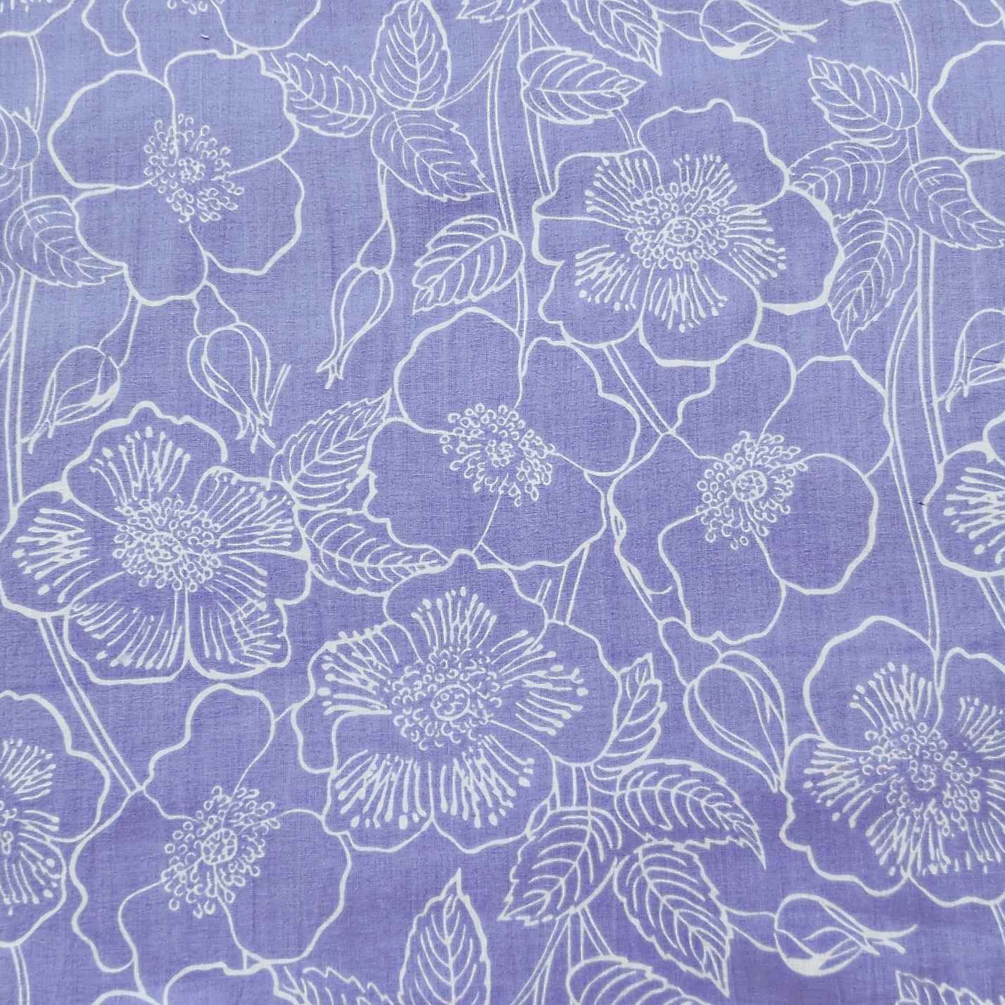 (PRE-CUT 1.90 METER) Pure Cotton Periwinkle With Flower Jaal Screen Pr ...