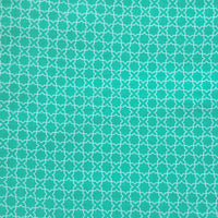 Pure Cotton Turquoise  With Tile Design Screen Print Fabric