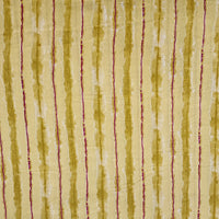 Pure Cotton Light Yellow With Mustard Stripes Screen Print Fabric