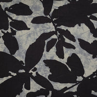 Pure Cotton Rust Grey With Black Floral Design Screen Print Fabric