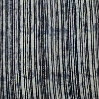 Pure Cotton Grey With Black Stripes  Screen Print Fabric