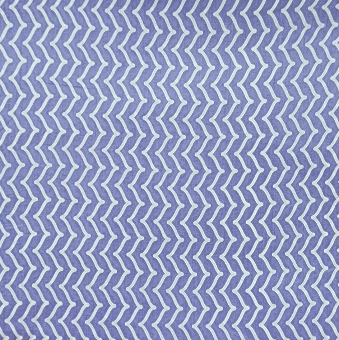 (PRE-CUT 2.20 METER)Pure Cotton Periwinkle With Zig Zag Pattern Screen ...