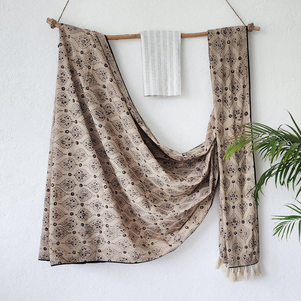 SWARA - Pure Cotton Kalamkari Cream With Intricate Design Motif Saree