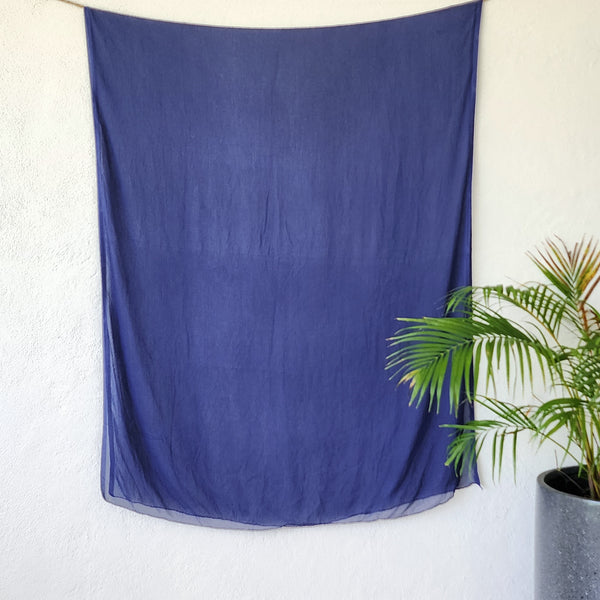 TANVI- Chiffon Plain Rust Blue Dupatta