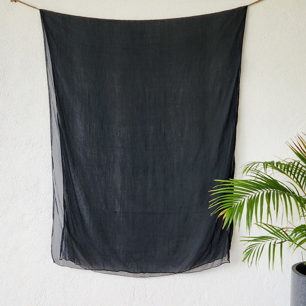 TANVI- Chiffon Plain Black Dupatta
