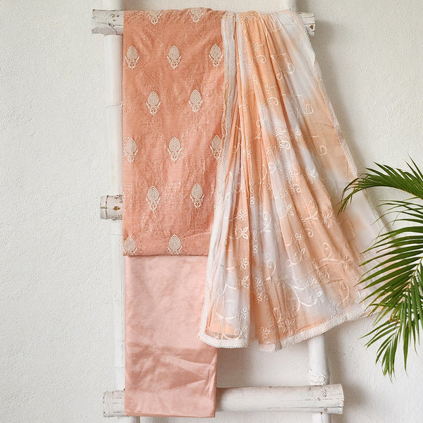 VAANI - Chanderi  Peach With Embroided  Sequance Suit