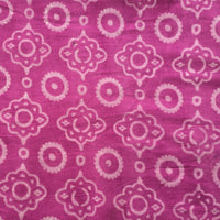 Pure Cotton Dabu Pink With White Design Motif Hand Block Print Fabric