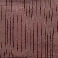 Pure Cotton Dabu Brown With Black Stripes  Hand Block Print Fabric