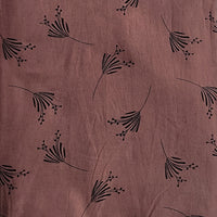 Pure Cotton Dabu Brown With  Flower Motif Hand Block Print Fabric