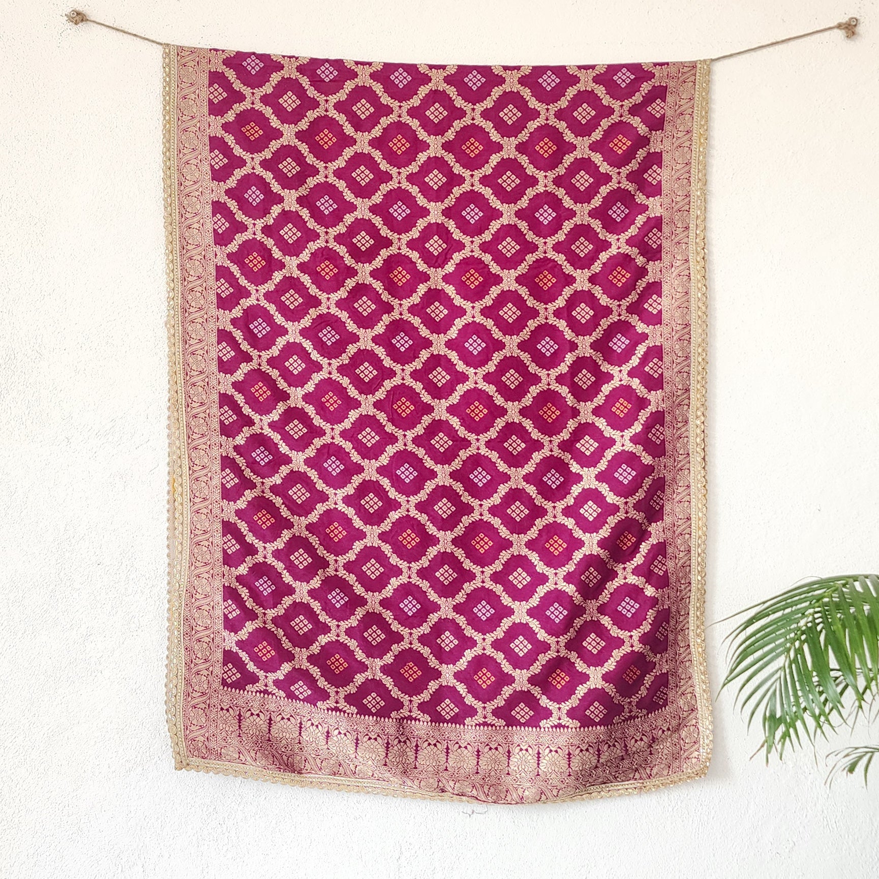 Pink Brocade BROCADE- Dark Pink With Intricate Design Brocade Dupatta – Sanskruti