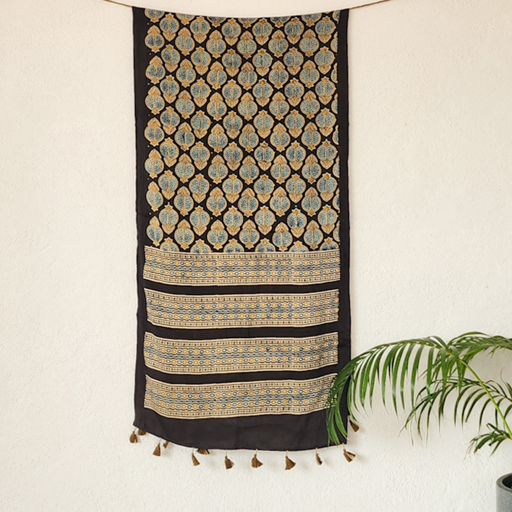 PASHTUSH - Modal Silk Brown With Pomegranate Motif Pattern Design And ...