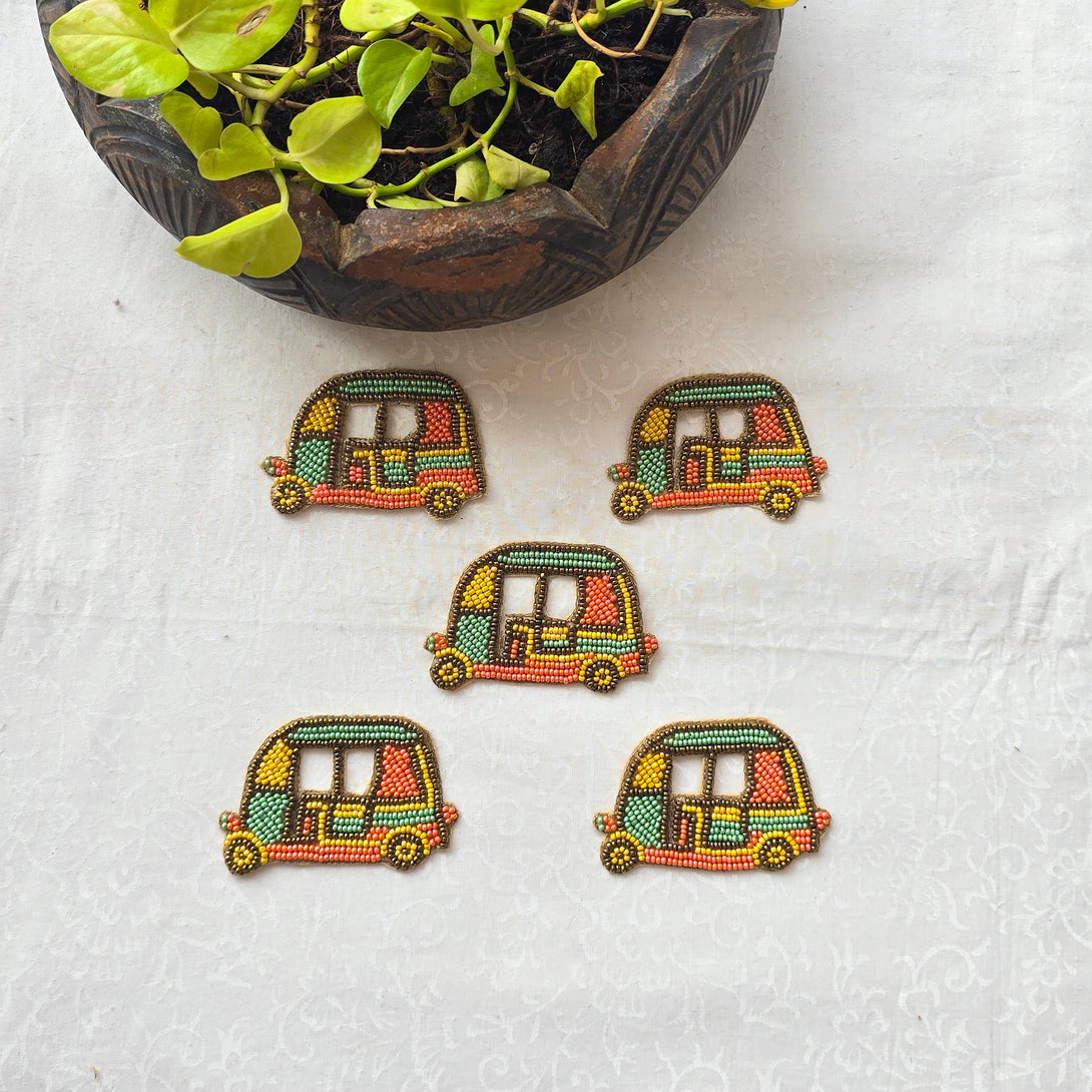 Each of 1 Aari Work Small Colourfull Rickshaw – Sanskruti
