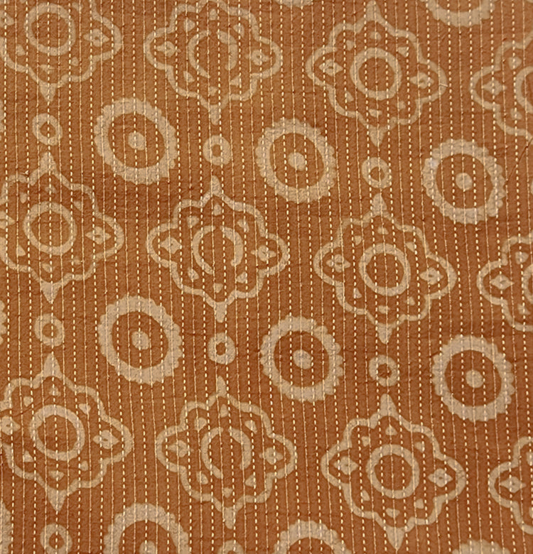 Pure Cotton Dabu Dull Orange With Intricate Hand Block Print Fabric ...