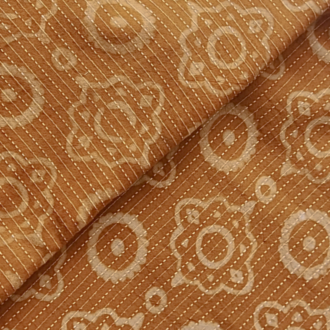 Pure Cotton Dabu Dull Orange With Intricate Hand Block Print Fabric ...