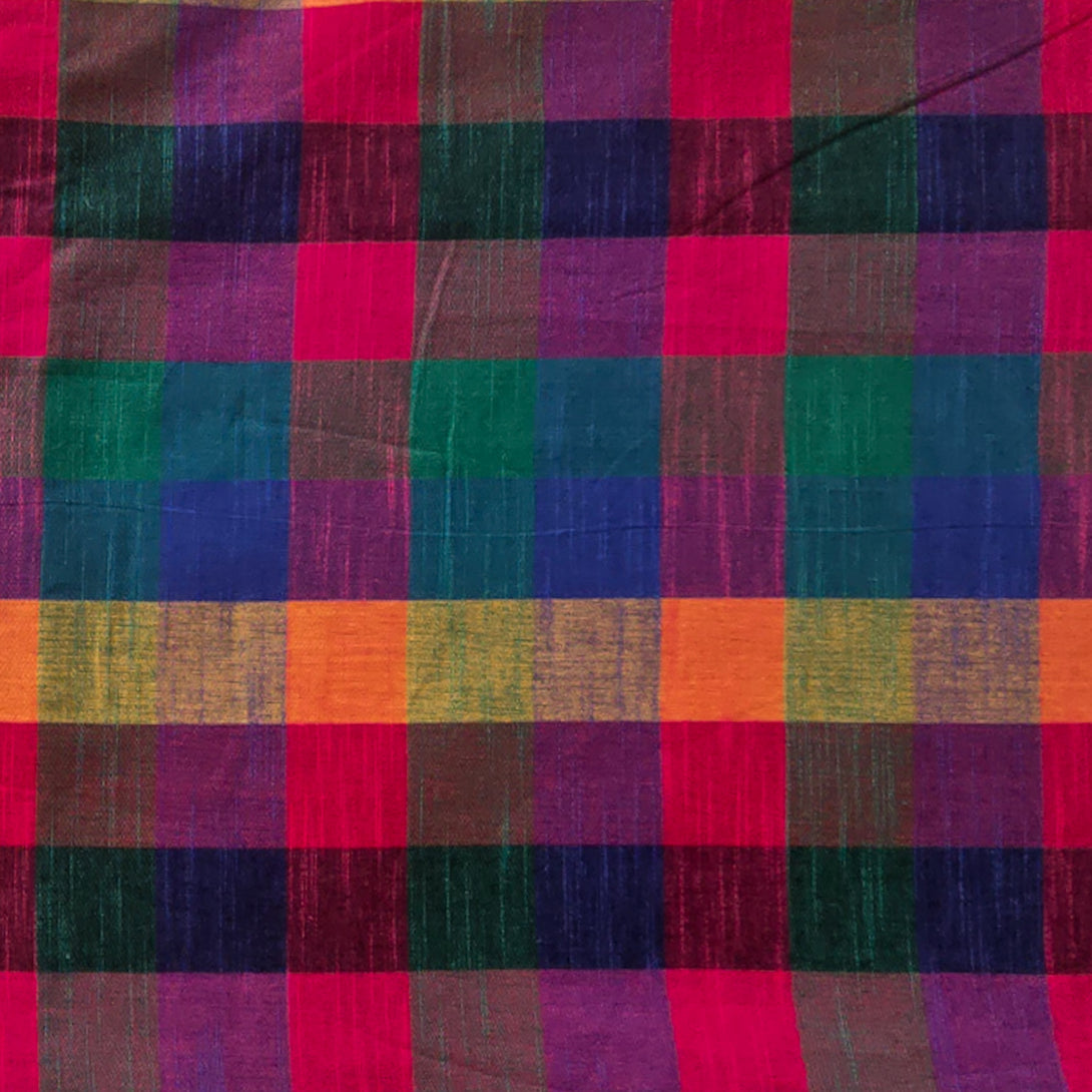 Pure Cotton Handloom different types of multicolor Checks Motif sign w ...