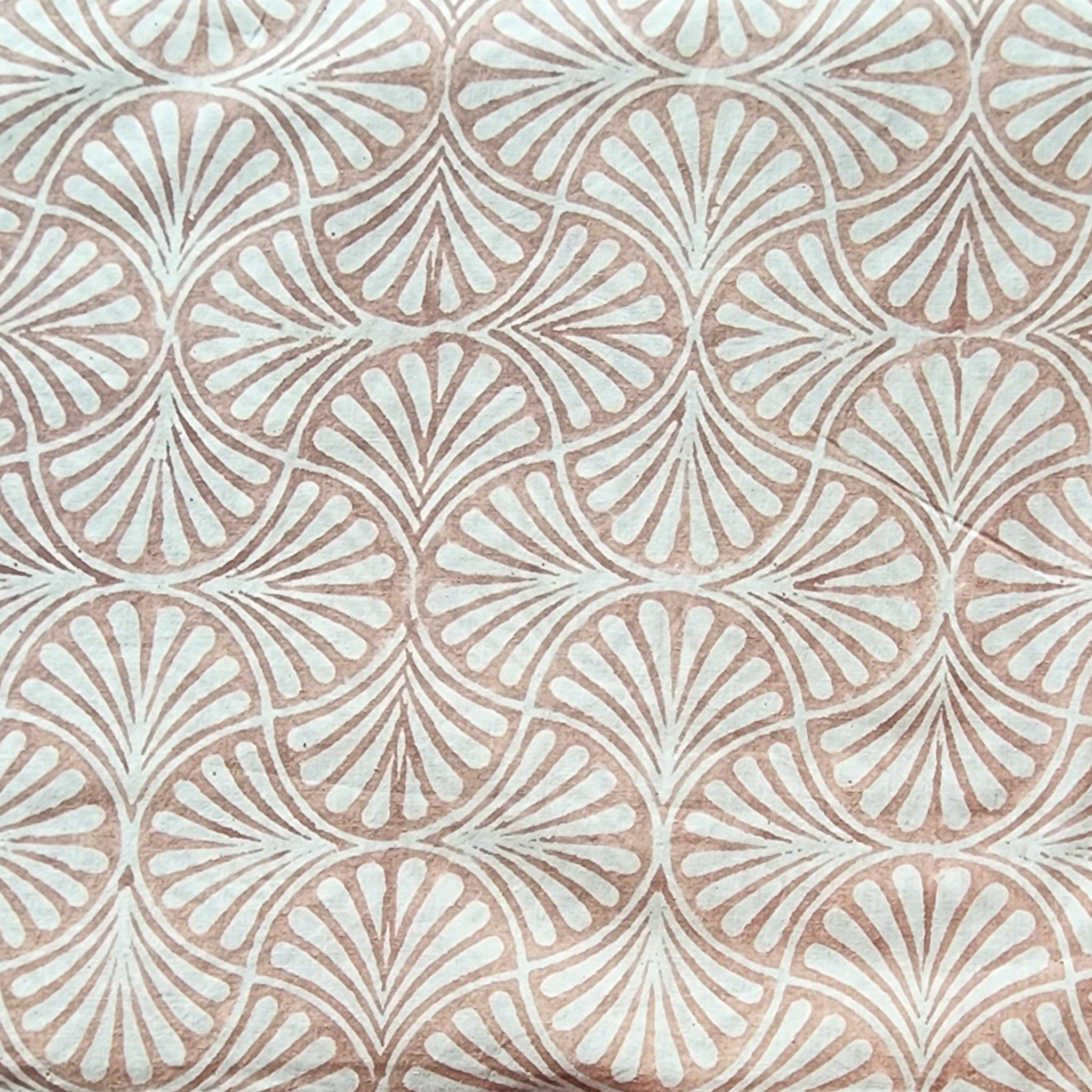 Pure Cotton Jaipuri Chiku Pink Colour With Art Deco Ginkgo Leaf Motifs ...