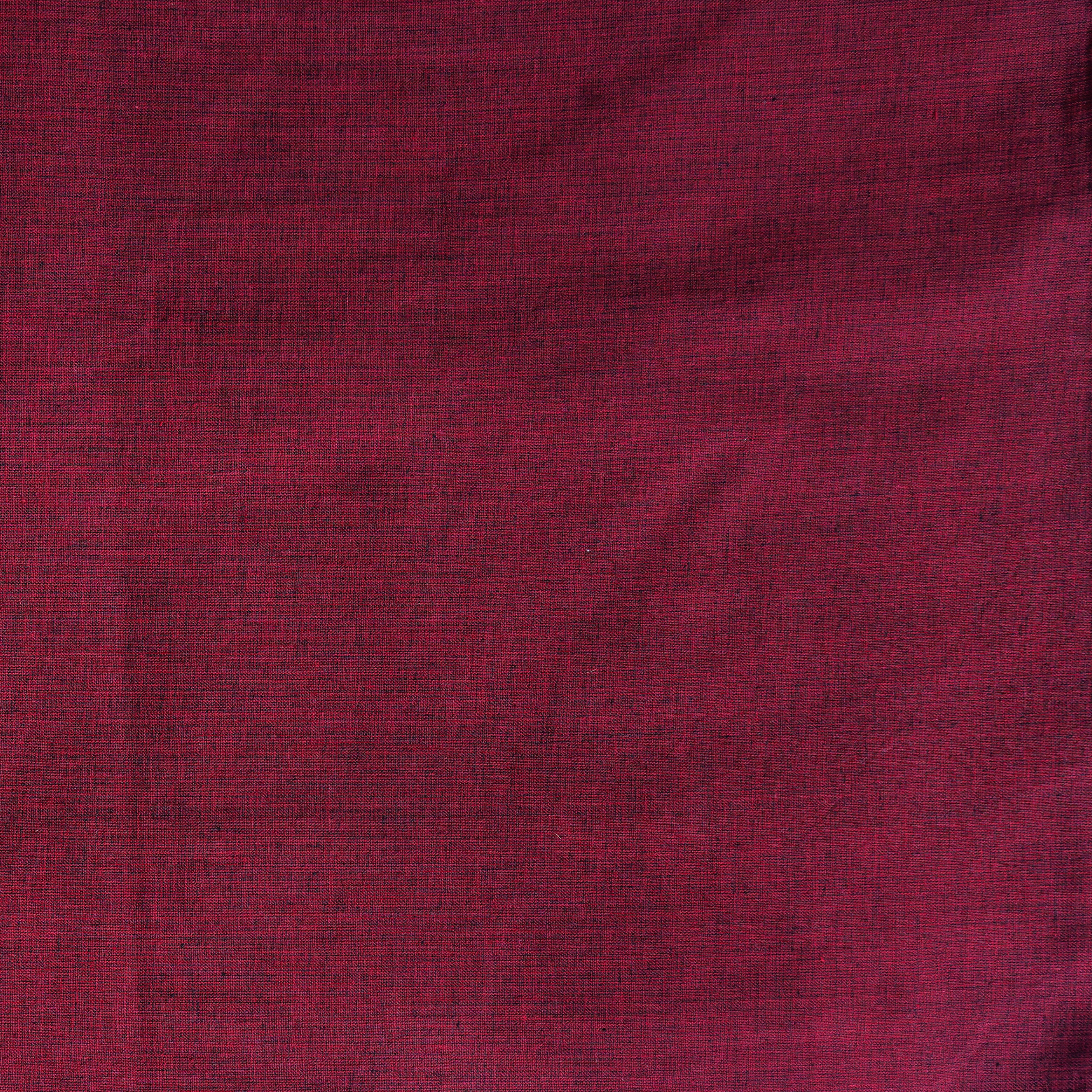 Pure Handloom Cotton Textured Maroon Fabric – Sanskruti