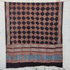AASMA-Pure Cotton Ajrak Black And Rust Red And  Dupatta