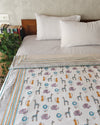 BABY BOO - Pure Cotton Soft Hand Block Printed Double Bed Reversible Dohar Blanket