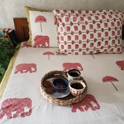 BARAAT - Pure Cotton Jaipuri Cotton Double Bedsheet