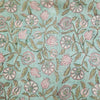 BLOUSE PIECE 0.85 CM Pure Cotton Jaipuri Blue With Grey Jaal Hand Block Print Fabric