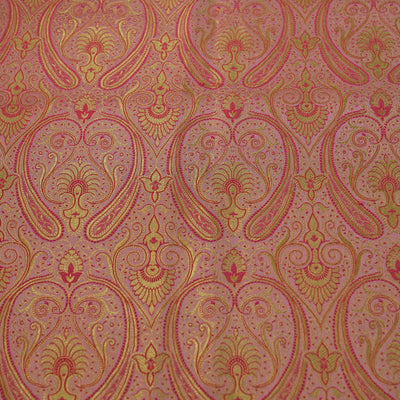 Banarasi Brocade Baby Pink With All Over Zari Pattern Woven Fabric