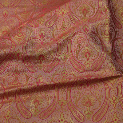 Banarasi Brocade Baby Pink With All Over Zari Pattern Woven Fabric