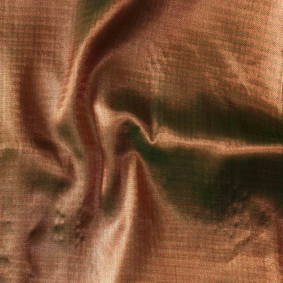 Banarasi Brocade Cooper Zari Zig-Zag Hand Woven Fabric
