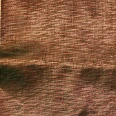 Banarasi Brocade Cooper Zari Zig-Zag Hand Woven Fabric