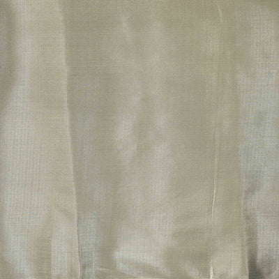 ( Pre-Cut 0.95 Meter ) Banarasi Brocade Silver With Off White Zari Zig-Zag Hand Woven Fabric
