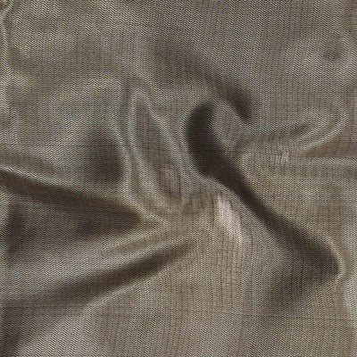 Banarasi Brocade  Silver Zari Zig-Zag Hand Woven Fabric