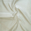 ( Pre-Cut 0.80 Meter ) Brocade Cream With All Over Leaves Jaali Hand Block Prnt Fabric