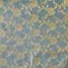 Brocade Grey With Golden Zari Flower Design Hand Woven Fabric
