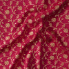 Heavy Dola Silk Pink With Golden Zari Flower Jaal Hand Woven Fabric