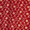 Heavy Dola Silk Red With Light Golden Flower Jaal Hand Woven Fabric