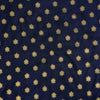 Brocade With Navy Blue And Golden Zari Leaves Hand Woven Fabric