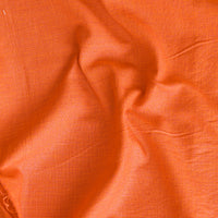 Pure Handloom Cotton Textured Carrot Orange Fabric