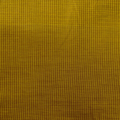 Pre-cut 1.75 meter Cotton Blend Mustard Small Checks Woven Fabric