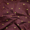Cotton Silk Dark Maroon With Golden Zari Design Hand Woven Fabric
