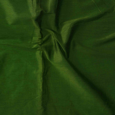 Cotton Silk Green Hand Woven Fabric