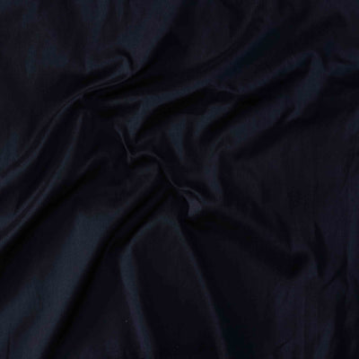 Cotton Silk Navy Blue Hand Woven Fabric