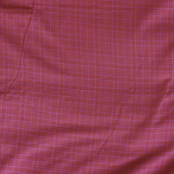 Pure Cotton Handloom dark pink With Checks Woven Fabric