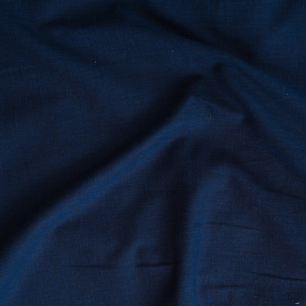Pure Slub Cotton Navy Blue Fabric