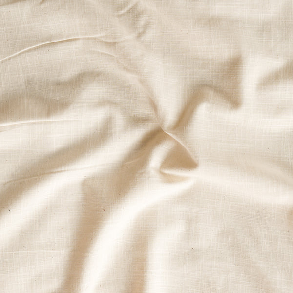 Pure Slub Cotton Off  White Fabric