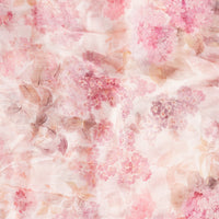 Pure Chiffon Cream With Pinkish Flower Fabric