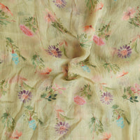 Pure Chiffon Pista Green Small Flower Motifs Fabric